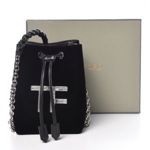 TOM FORD VELVET CRYSTAL TF MINI BUCKET BAG